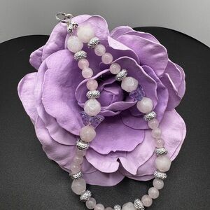 Chic Pink and Silver Butterfly Phone Strap